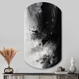 Black Textured Splash Paint Art III - Asymmetric Metal Wall Art