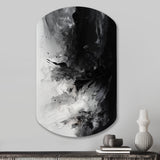 Black Textured Splash Paint Art III - Asymmetric Metal Wall Art