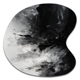 Black Textured Splash Paint Art III - Asymmetric Metal Wall Art