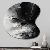 Black Textured Splash Paint Art III - Asymmetric Metal Wall Art