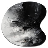 Black Textured Splash Paint Art III - Asymmetric Metal Wall Art