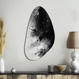 Black Textured Splash Paint Art III - Asymmetric Metal Wall Art