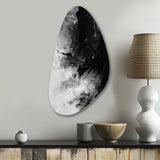 Black Textured Splash Paint Art III - Asymmetric Metal Wall Art