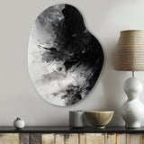 Black Textured Splash Paint Art III - Asymmetric Metal Wall Art