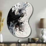 Black Textured Splash Paint Art IV - Asymmetric Metal Wall Art