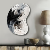 Black Textured Splash Paint Art IV - Asymmetric Metal Wall Art