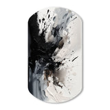 Black Textured Splash Paint Art IV - Asymmetric Metal Wall Art