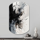 Black Textured Splash Paint Art IV - Asymmetric Metal Wall Art