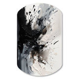 Black Textured Splash Paint Art IV - Asymmetric Metal Wall Art