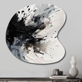 Black Textured Splash Paint Art IV - Asymmetric Metal Wall Art