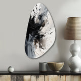 Black Textured Splash Paint Art IV - Asymmetric Metal Wall Art