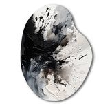 Black Textured Splash Paint Art IV - Asymmetric Metal Wall Art