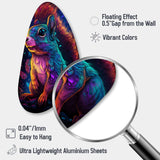 Colorful Squirrel - Asymmetric Metal Wall Art