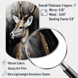 Deer Portrait In The Wild - Asymmetric Metal Wall Art