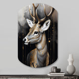 Deer Portrait In The Wild - Asymmetric Metal Wall Art