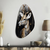 Deer Portrait In The Wild - Asymmetric Metal Wall Art