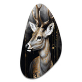 Deer Portrait In The Wild - Asymmetric Metal Wall Art