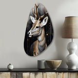 Deer Portrait In The Wild - Asymmetric Metal Wall Art