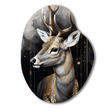 Deer Portrait In The Wild - Asymmetric Metal Wall Art