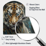 Yellow Tiger Portrait - Asymmetric Metal Wall Art