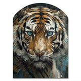 Yellow Tiger Portrait - Asymmetric Metal Wall Art