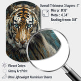 Yellow Tiger Portrait - Asymmetric Metal Wall Art