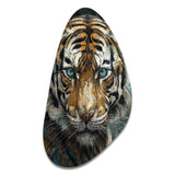 Yellow Tiger Portrait - Asymmetric Metal Wall Art