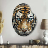 Yellow Tiger Portrait - Asymmetric Metal Wall Art