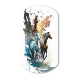 Three Horse Stampede - Asymmetric Metal Wall Art