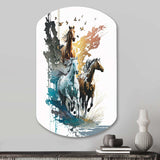 Three Horse Stampede - Asymmetric Metal Wall Art