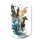 Three Horse Stampede - Asymmetric Metal Wall Art