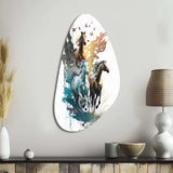 Three Horse Stampede - Asymmetric Metal Wall Art