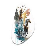 Three Horse Stampede - Asymmetric Metal Wall Art