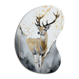 Brown Deer In The Wild Painting II - Asymmetric Metal Wall Art