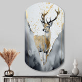 Brown Deer In The Wild Painting II - Asymmetric Metal Wall Art