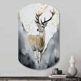 Brown Deer In The Wild Painting II - Asymmetric Metal Wall Art