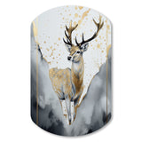 Brown Deer In The Wild Painting II - Asymmetric Metal Wall Art