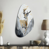 Brown Deer In The Wild Painting II - Asymmetric Metal Wall Art