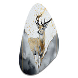 Brown Deer In The Wild Painting II - Asymmetric Metal Wall Art