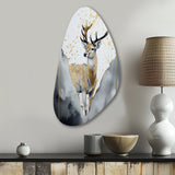 Brown Deer In The Wild Painting II - Asymmetric Metal Wall Art