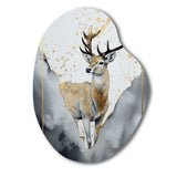 Brown Deer In The Wild Painting II - Asymmetric Metal Wall Art