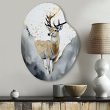 Brown Deer In The Wild Painting II - Asymmetric Metal Wall Art