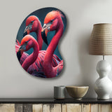 Close Up Pink Flamingos I - Asymmetric Metal Wall Art