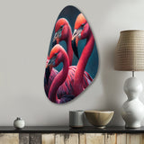 Close Up Pink Flamingos I - Asymmetric Metal Wall Art