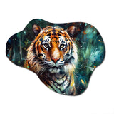 Colorful Tiger In The Wild - Asymmetric Metal Wall Art