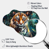 Colorful Tiger In The Wild - Asymmetric Metal Wall Art