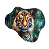 Colorful Tiger In The Wild - Asymmetric Metal Wall Art