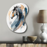 Black Horse Side Portait II - Asymmetric Metal Wall Art