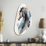 Black Horse Side Portait II - Asymmetric Metal Wall Art