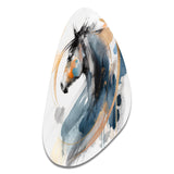 Black Horse Side Portait II - Asymmetric Metal Wall Art